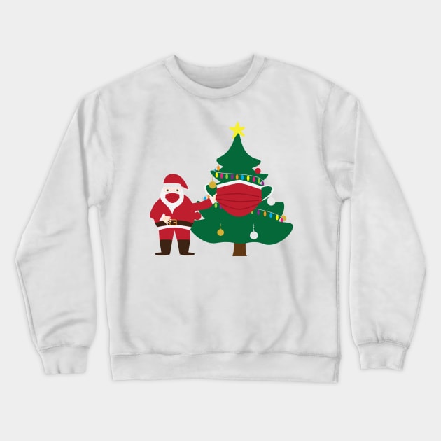 Funny Christmas 2020 Santa and decorated tree Crewneck Sweatshirt by sigdesign